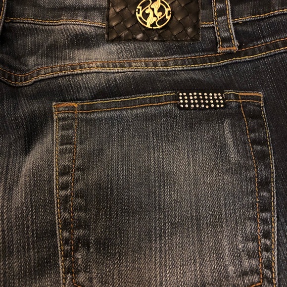 Baby Phat sz 20 boyfriend roll cuff ankle crop jeans - Picture 2 of 10